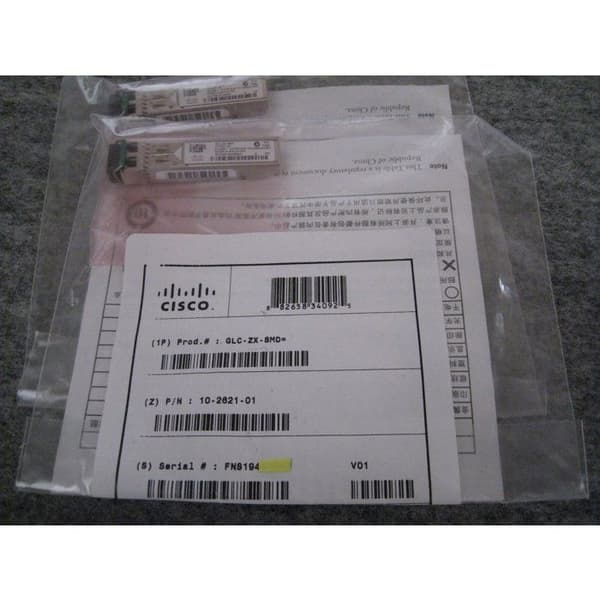 Modultransceiver SFP - Cisco - 1000BASE-ZX - 1550nm - Enkelt läge - Hot-swap- USED
