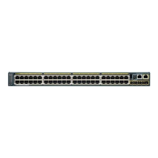 CISCO CATALYST 2960S-48FPS-L Switch - Managed - 48 x 10/100/1000 + 4 x SFP - Rackmonterbar - POE- USED Svart