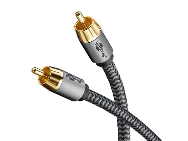 Goobay 65296, RCA, Hankjønn, RCA, Hankjønn, 5 m, Sølv, Sort