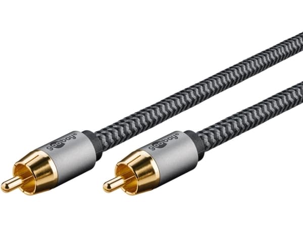 Goobay 65296, RCA, Hankjønn, RCA, Hankjønn, 5 m, Sølv, Sort
