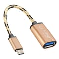 Miniatyrbild 1 av 4: USB-C till USB OTG adapterkabel 15cm LinQ Gold
