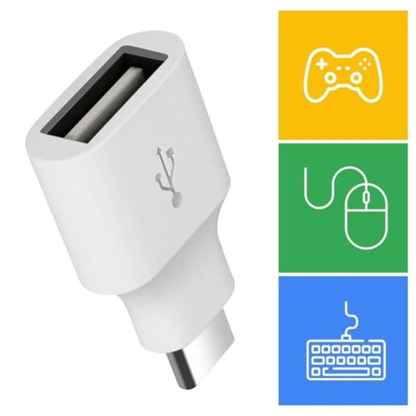 Google Original USB OTG hona till USB-C hane-adapter, vit