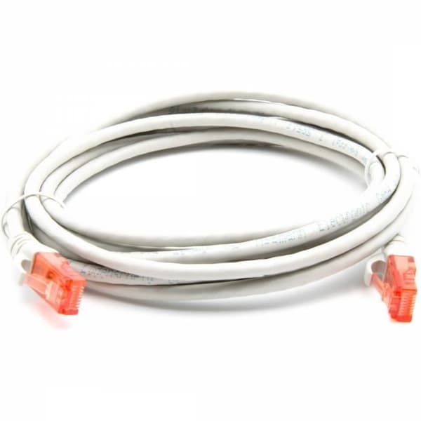 Ethernet nätverkskabel RJ45 CAT 6 U/UTP Vit 3m Gigabit LAN dator spelkonsol