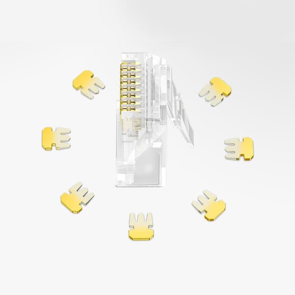 Stikspids RJ45 8P8C Cat 6 transparent SÆT med 10 stk