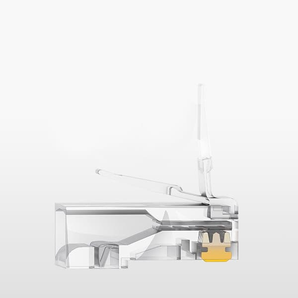 Stikspids RJ45 8P8C Cat 6 transparent SÆT med 10 stk