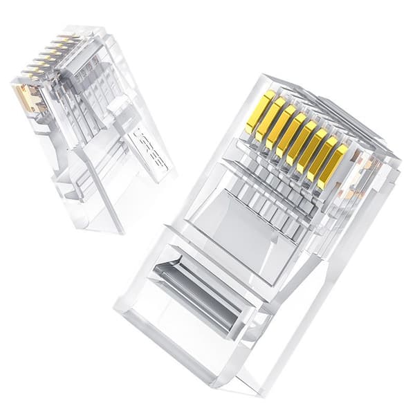 Stikspids RJ45 8P8C Cat 6 transparent SÆT med 10 stk