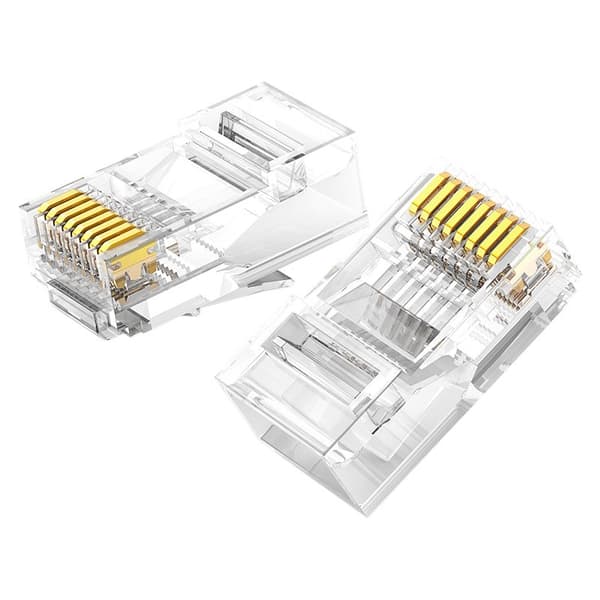 Stikspids RJ45 8P8C Cat 6 transparent SÆT med 10 stk