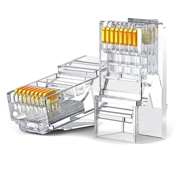 Stikspids RJ45 8P8C Cat 6 transparent SÆT med 10 stk