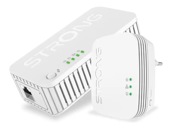 Powerline adapter Sterk Sterk POWERLWF1000DUOMINI Nettverkskort for PowerLine 1000 Mbit/s Kablet LAN Wi-Fi Hvit 2 stk. Hvit