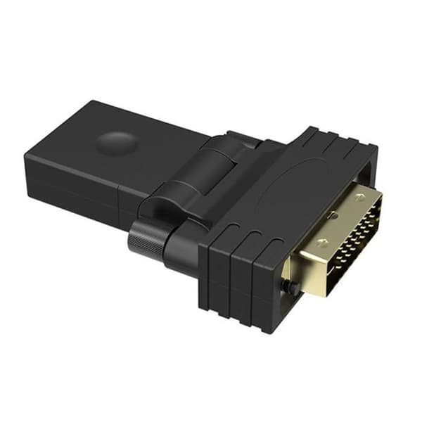 HDMI hona till DVI hane-adapter Vinklad och 360° roterbar design guldpläterad