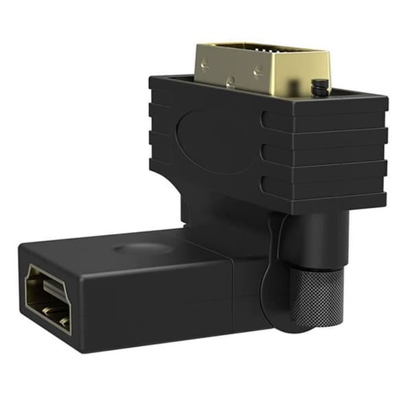 HDMI hona till DVI hane-adapter Vinklad och 360° roterbar design guldpläterad