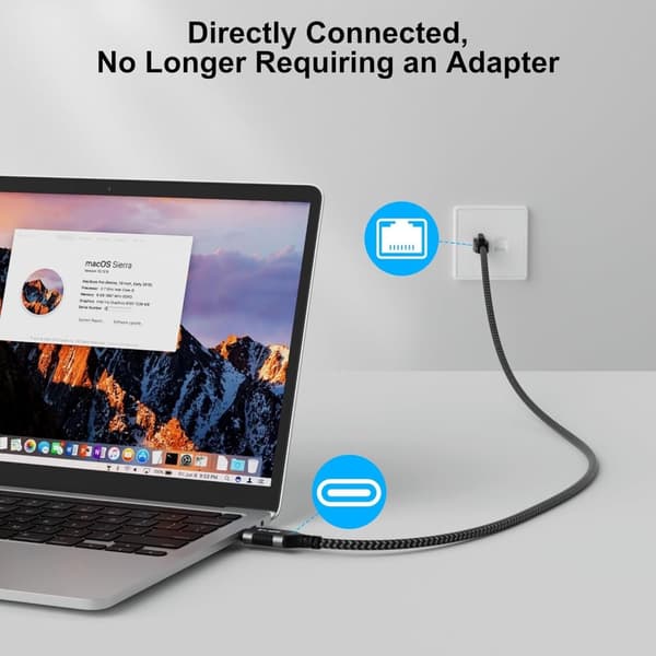 NÖRDIC 3m USB-A 3.1 til RJ45 1Gbps LAN Windows, MacOS, Linux, ChromeOS