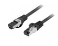 Miniatyrbilde 1 av 5: CAT 8.1 Nettverkskabel S/FTP LSZH - Svart - 1m