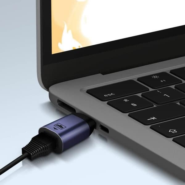 USB-C till Ethernet-adapter - AVIZAR - 100 Mbps hastighet - Kompakt design - Mörkgrå