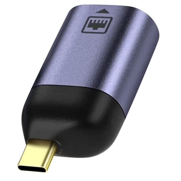 USB-C till Ethernet-adapter - AVIZAR - 100 Mbps hastighet - Kompakt design - Mörkgrå