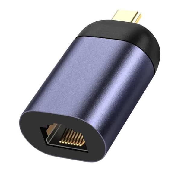 USB-C till Ethernet-adapter - AVIZAR - 100 Mbps hastighet - Kompakt design - Mörkgrå