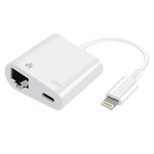 Lightning till Ethernet-adapter - Vit - 10/100LAN - Ethernet - Plug and Play - Kompakt design