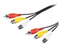 goobay AVK 354-0300 - Video/lydkabel - kompositt video / lyd - RCA x 3 hann til RCA x 3 hann - 3 m
