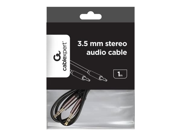 Gembird CCAP-444-1M, 3.5mm, Hankjønn, 3.5mm, Hankjønn, 1 m, Sort