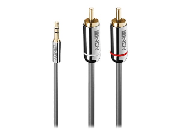 Lindy Cromo Line - Lydkabel - mini-phone stereo 3.5 mm hann til RCA hann - 50 cm - antrasitt - rund