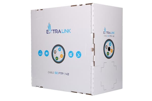 Extralink CAT5E FTP (F/UTP) V2 Ekstern | Parsnoet netværkskabel | 305 mio