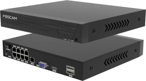 Foscam FNA108E-T4-2T FNA108E-T4-2T LAN IP övervakningskameraset 8-kanals med 4 kameror 3840 x 2160 pi