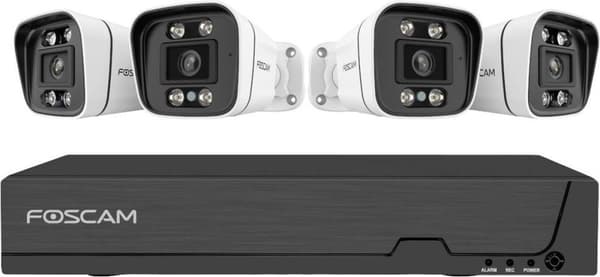 Foscam FNA108E-B4-2T IP övervakningskamera set LAN 8-kanals med 4 kameror 3840 x 2160 pixlar