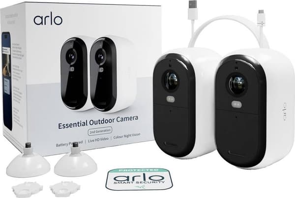 Arlo Essential HD XL trådlös övervakningskamera för bekvämlighet - 2 IP-kameror