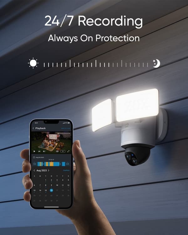 Eufy E340 Floodlight Sikkerhedskamera - Med belysning - Kablet - Hvid
