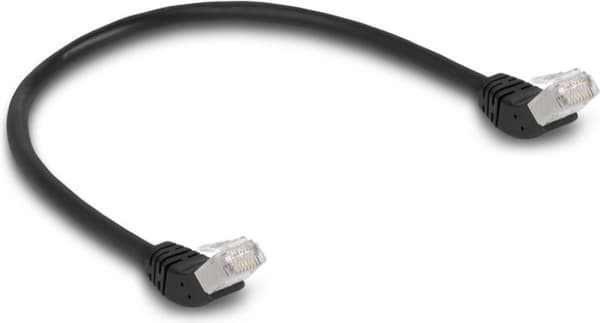 RJ45 netværkskabel Cat.6a S/FTP 45° vinklet opad 0,5 m sort - Netværk - CAT 6a