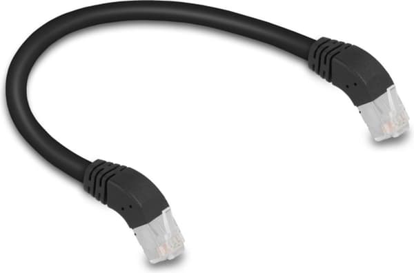 RJ45 nätverkskabel Cat.6a S/FTP 45° vinklad nedåt 0,25 m - Nätverk - CAT 6a
