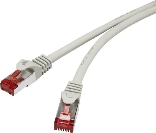 Renkforce RF-4724292 RJ45 netværkskabel, patchkabel CAT 6 S/FTP 0,15 m grå med låsenæse