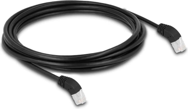 RJ45 nätverkskabel Cat.6a S/FTP 45° vinklad uppåt 3 m svart - Nätverk - CAT 6a