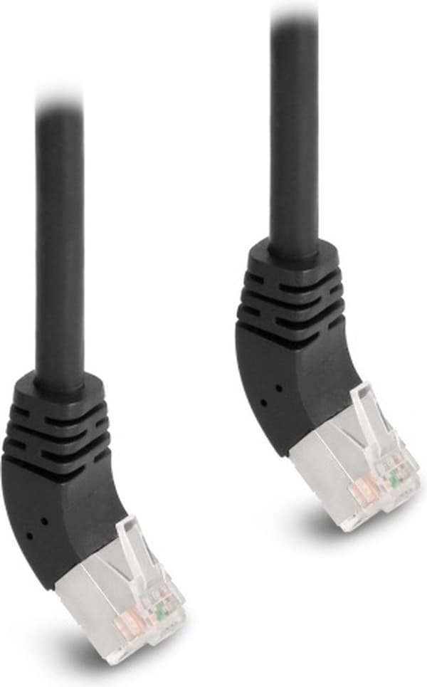 RJ45 nätverkskabel Cat.6a S/FTP 45° vinklad uppåt 3 m svart - Nätverk - CAT 6a