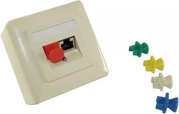 RJ45 (m) afslutningsdæksel til RJ45 (f) port - pr. stk / gul