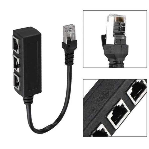 1 hane till 3 hona Splitter Adapter Port Plug Adapter Ethernet gränssnittskabel TUN5 förlängningskontakt