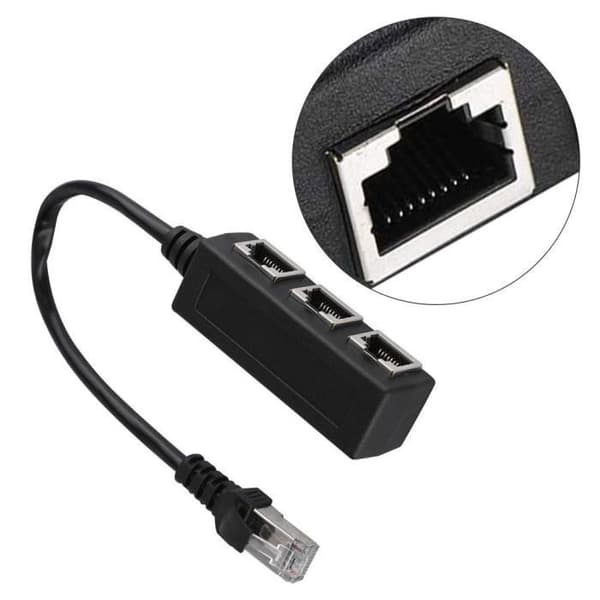 1 hane till 3 hona Splitter Adapter Port Plug Adapter Ethernet gränssnittskabel TUN5 förlängningskontakt