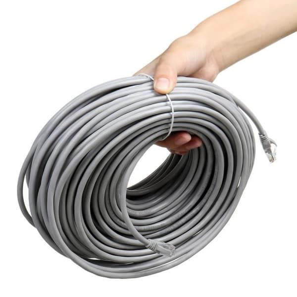Högkvalitativ CAT6 Ethernet RJ45 Gigabit nätverkskabel 50M GRÅ
