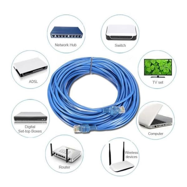 TEMPSA RJ45 Ethernet-kabel 20M Blå