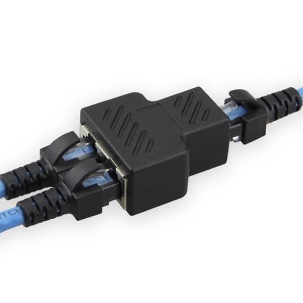 RJ45 Splitter Adapter - Ej specificerad - 1 till 2 portar - CAT 5 - CAT 6 - Svart