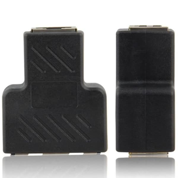 RJ45 Splitter Adapter - Ej specificerad - 1 till 2 portar - CAT 5 - CAT 6 - Svart