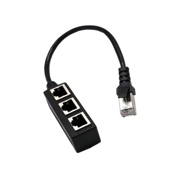 RJ45 1 till 3 Ethernet LAN Nätverkskabel 3-vägs Splitter Extender Adapter Connector -235