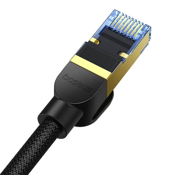 Hurtigt LAN RJ45 kat.7 10 Gbps netværkskabel, flettet, 8m, sort