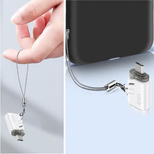 OTG Adapter USB Hona till Micro-USB Hane Dataöverföring XO Vit