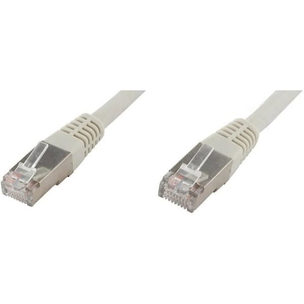 CAT 6 S/FTP nätverkskabel econ connect F6TP0.5GR grå 0.50m skärmat par RJ45