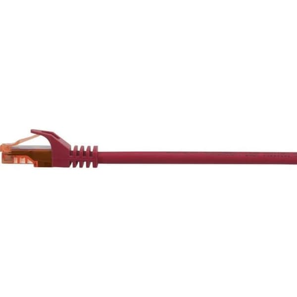 Renkforce CAT 6 U/UTP RJ45 nätverkskabel 0,50 m röd med infälld spärr, flamskyddad