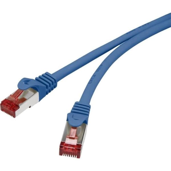 Renkforce CAT 6 S/FTP nätverkskabel 0,50m blå - Guldkontakter