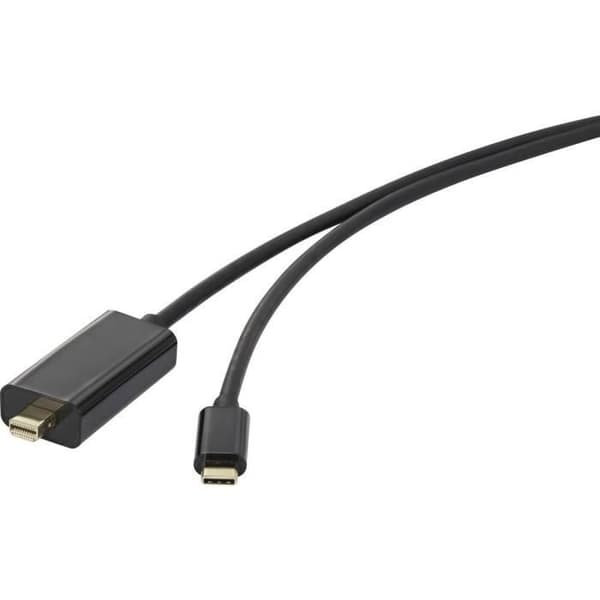 Renkforce USB-C® / Mini-DisplayPort adapterkabel - 1,00 m - Guldkontakter - Svart