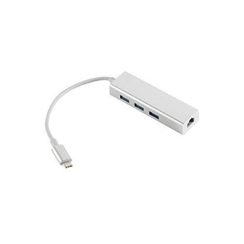 SHIVERPEAKS USB 3.1 C-RJ45 nätverksadapter med 3 USB-honportar