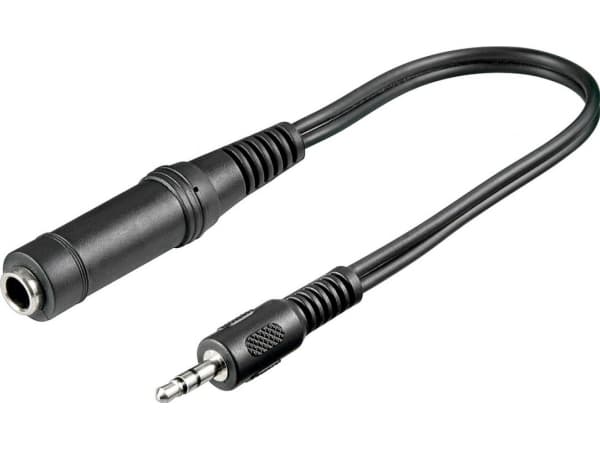 Goobay 50470, 3.5mm, Hankjønn, 6.35mm, Hunkjønn, 0,2 m, Sort
